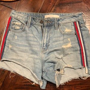 HIDDEN jean shorts with red & white detail